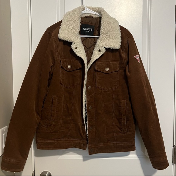 Guess Sherpa Collar Cord Trucker Jacket - Picture 6 of 8